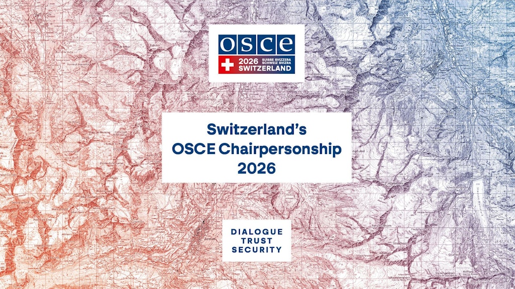The image shows the cover page of the brochure on the Swiss OSCE Chairmanship.