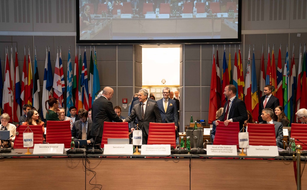 Il consigliere federale Ignazio Cassis ha presentato il 18 settembre 2025 le priorità della Svizzera durante la presidenza dell’OSCE nel 2026.