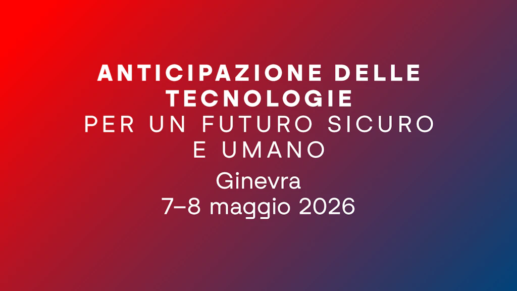 Sull'immagine c'è scritto: Conferenza: Anticipazione delle tecnologie – per un futuro sicuro e umano